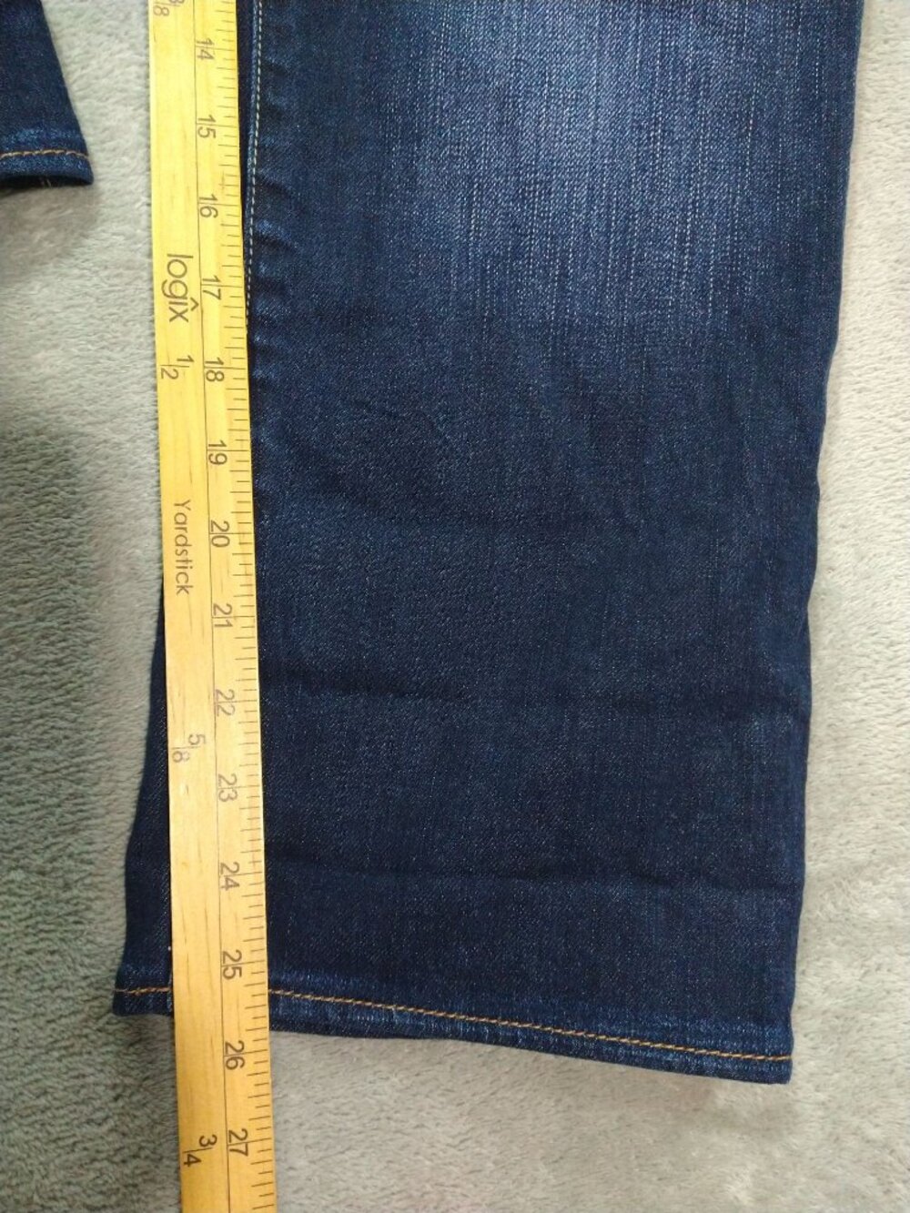 American Eagle Jeans Womens 16 Blue Denim Artist Crop Dark Wash Mid Rise Stretch - Picture 5 of 10